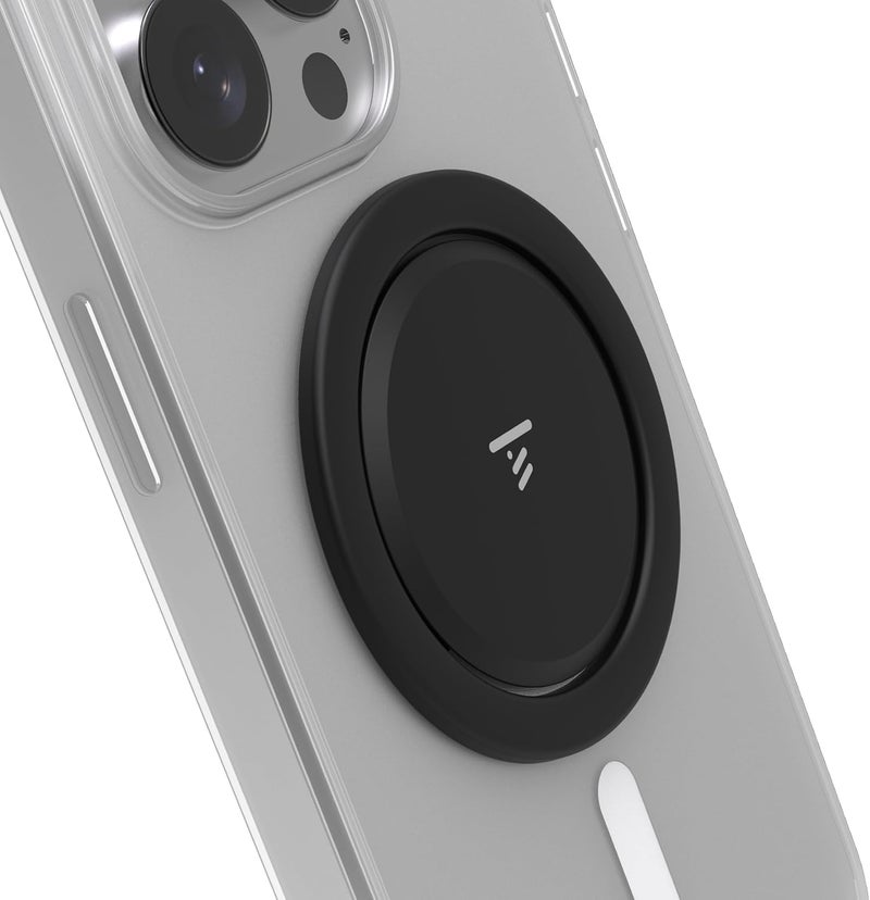 Tango Ultra Thin Grip for MagSafe: One Hand Open, Stand, 10x Expandable, Space Grade Steel, Removable for Wireless Charging. Half The Thickness, Twice The Fidget - Black - Image 1
